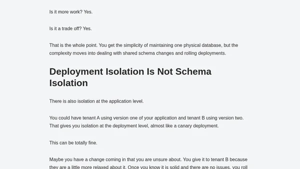 Multi-Tenancy Isn’t About Databases