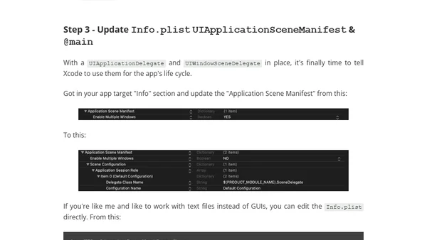 How to migrate from SwiftUI to UIKit App Delegate Life Cycle in Xcode