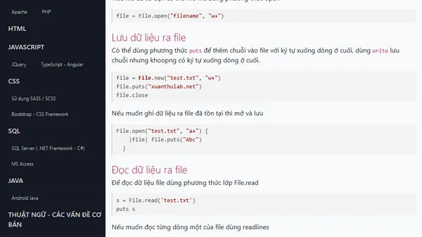 Làm việc với file trong Ruby