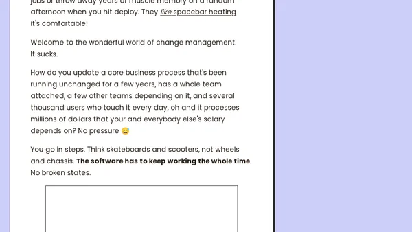 Code is the easy part, or how we refactored half the business to fix a janky script