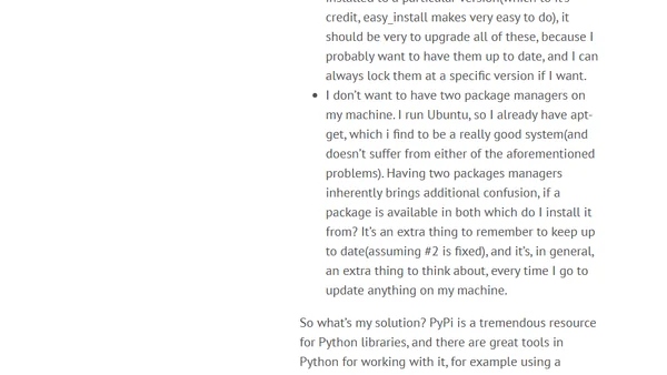 Why I don't use easy_install