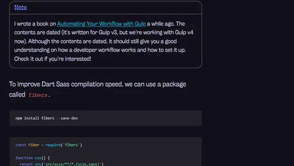 Using Gulp with Dart Sass