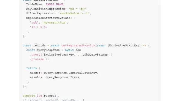 How To Paginate DynamoDB Tables With The AWS SDK For TypeScript on NodeJS