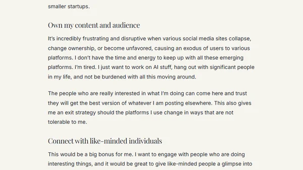Why start a blog?