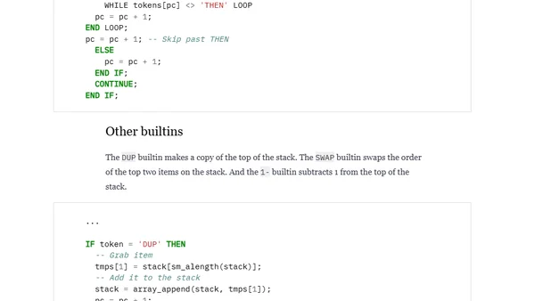 Exploring PL/pgSQL part two: implementing a Forth-like interpreter