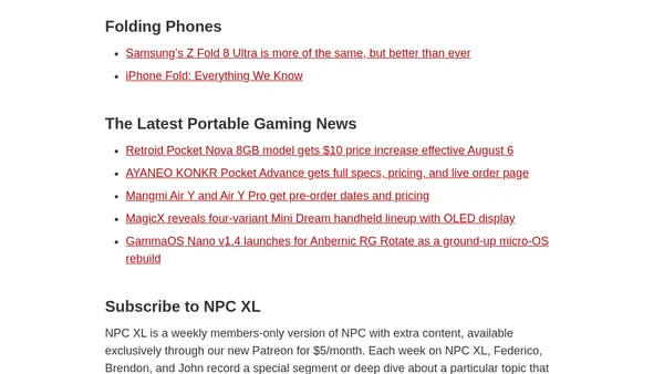 Podcast Rewind: Folding iPhone Possibilities, Portable Gaming on a Folding Phone, a Headphone Problem, and Classic Game Revivals