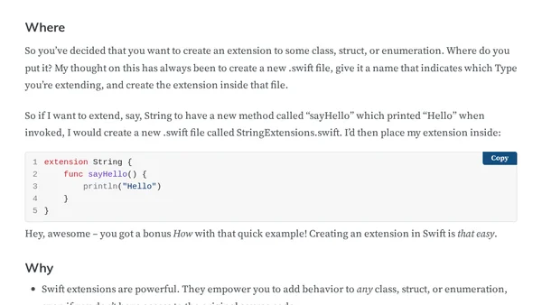 The 5 W’s of Swift Extensions