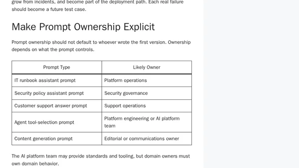 Prompt Engineering as an Operating Model: Versioned Prompts, Evaluation, and Governance
