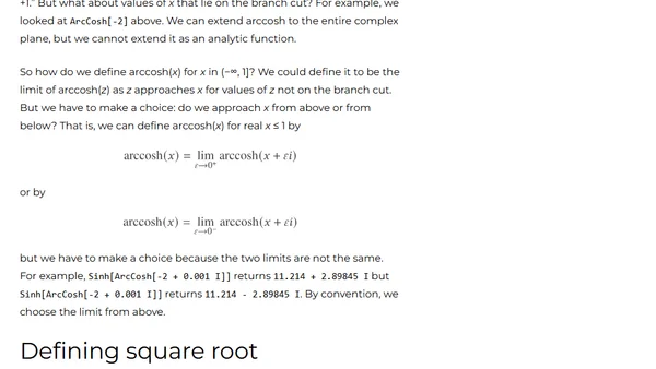 sinh( arccosh(x) )