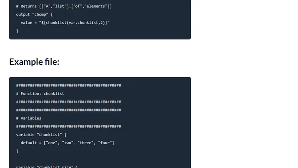 Terraform - FotD - chunklist()