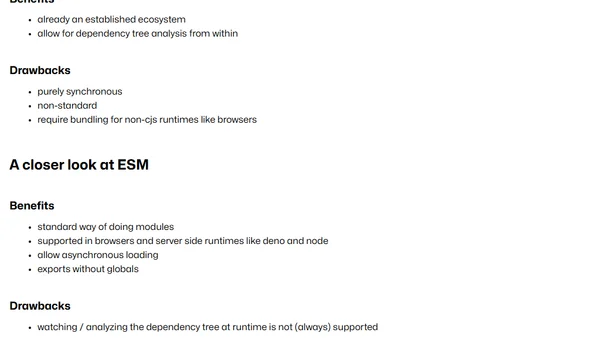 CommonJS vs. ESM