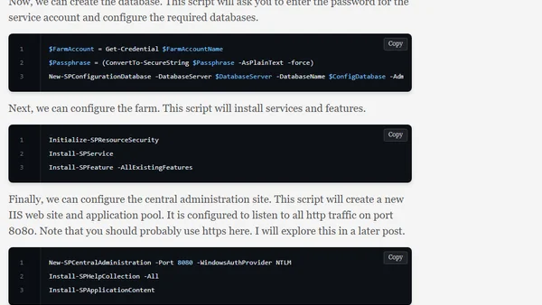 SharePoint 2010 & PowerShell: Creating the Farm