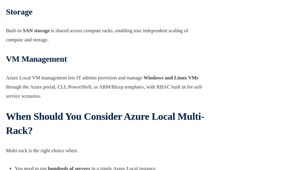Azure Local Multi-Rack Deployments: Scaling Hybrid Infrastructure in the Datacenter