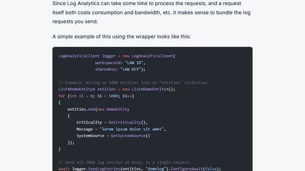 Building custom Data Collectors for Azure Log Analytics in C#