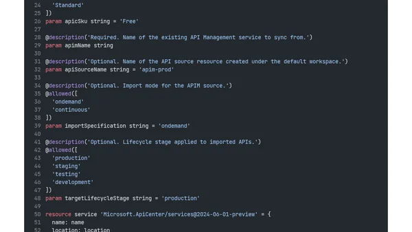 Azure API Center: Link APIM for automatic API inventory sync