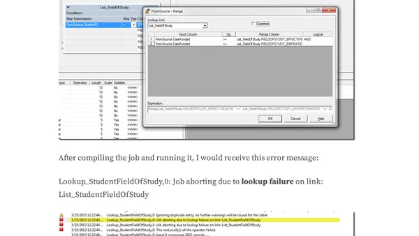 DataStage Range Lookup Failure – What Gives?