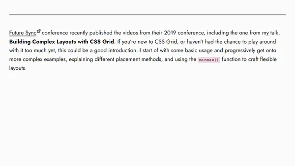 Video: Building Complex Layouts at Future Sync 2019