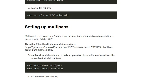 Moving the data directory of Multipass and Docker