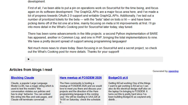 Status update, September 2020