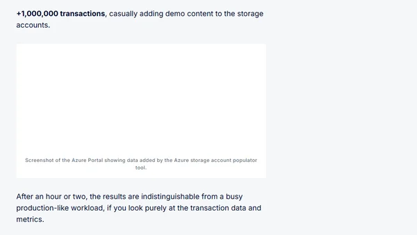 How to populate Azure Storage Accounts with demo data