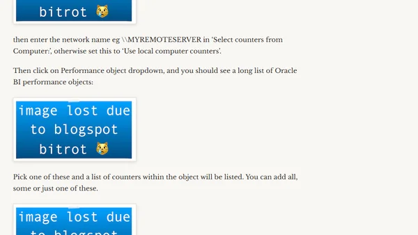 OBIEE Windows PerfMon counters