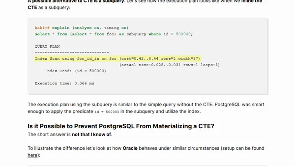 Be Careful With CTE in PostgreSQL