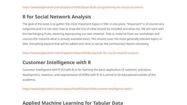 Big Update to Big Book of R (new look, new chapter, new books)