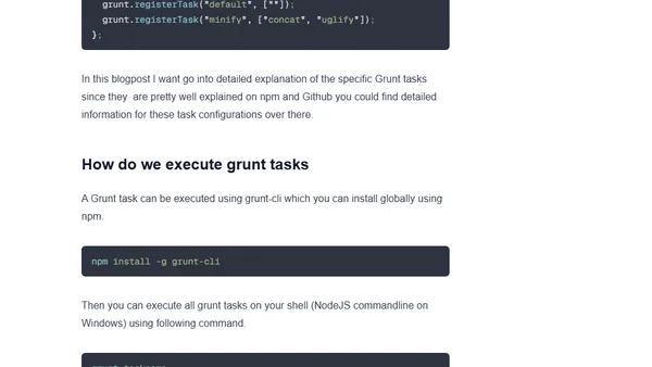Automate your development tasks using Grunt