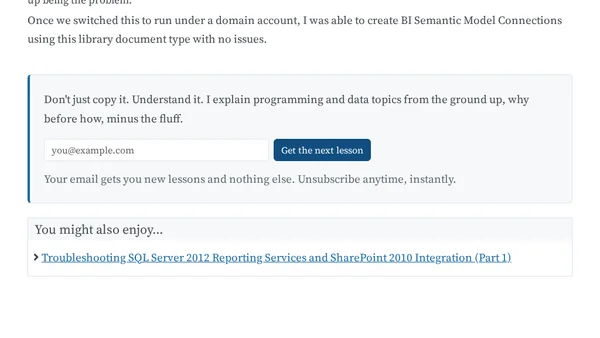 Troubleshooting SQL Server 2012 Reporting Services and SharePoint 2010 Integration (Part 2)
