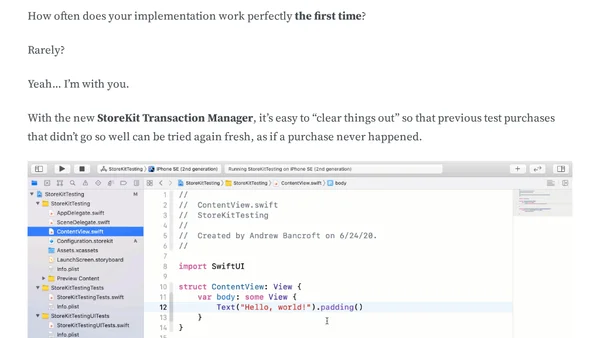 StoreKit Testing Swift Start