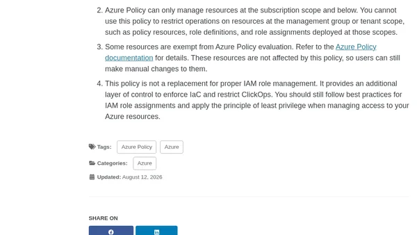 Azure Policy Definition to Enforce IaC and Restrict Click Ops