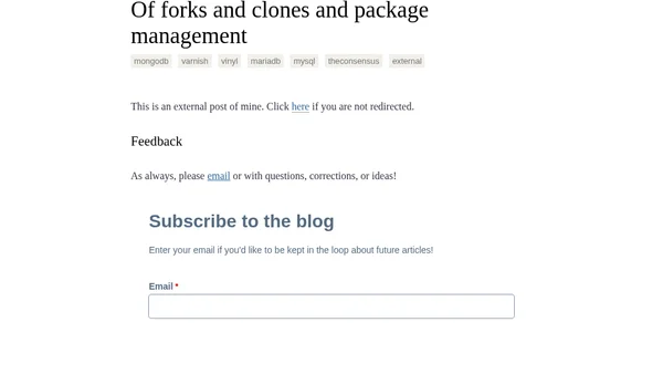 Of forks and clones and package management