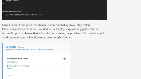 Manually Approving Security Changes in CDK Pipeline