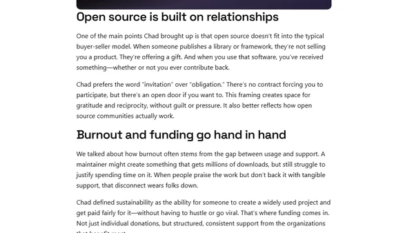 Funding in Open Source: A Conversation with Chad Whitacre