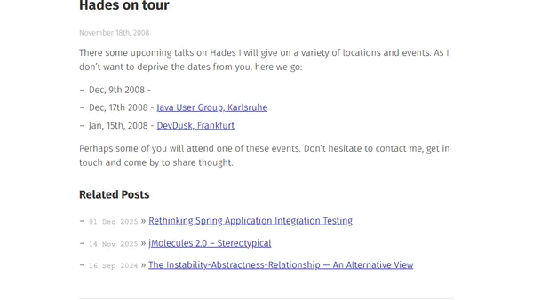 Hades on tour
