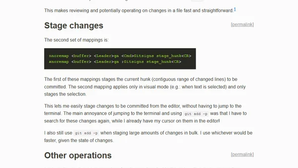 Working with Git inside Vim