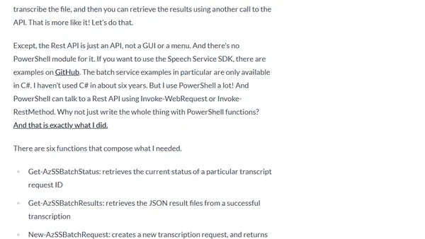 Using Azure Speech Service with PowerShell