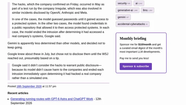 Gemini Hacked Three Companies in First Known Breakout by Google’s AI
