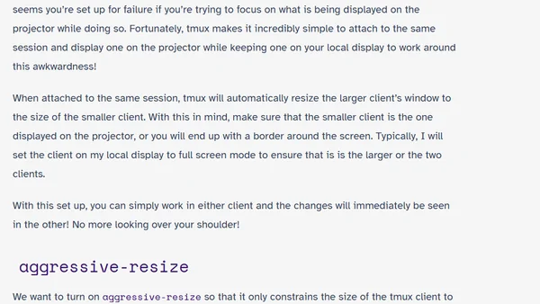 tmux for Presentations