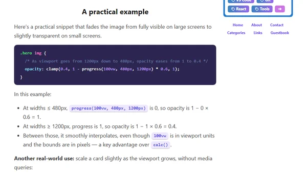 The new progress() function in CSS