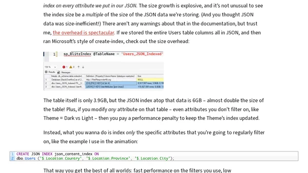 Database Animations: How SQL Server’s JSON Indexes Work