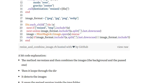 Recipe for resize and combine images in ruby