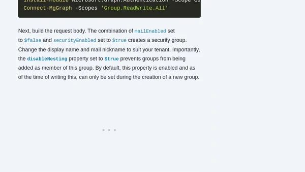How to disable group nesting in Microsoft Entra ID