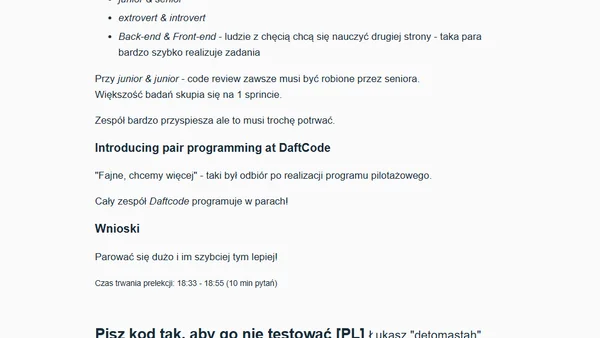 WRUG wrześniowy o nietestowaniu, pair-programmingu i spore.sh