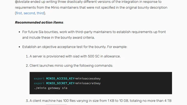 Sia-Minio Integration Postmortem