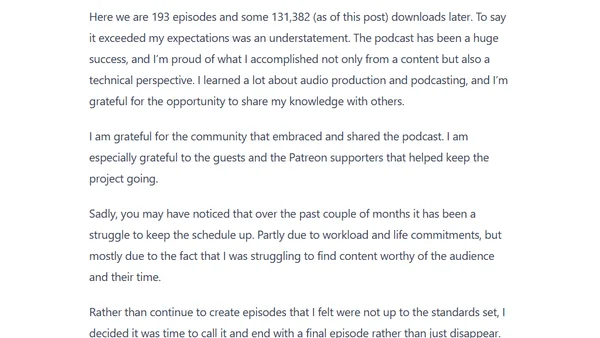 End of an era, the Compile Swift Podcast