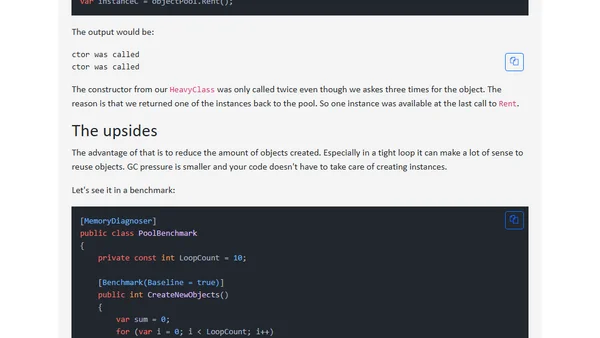 ObjectPool - Rent and return some instances
