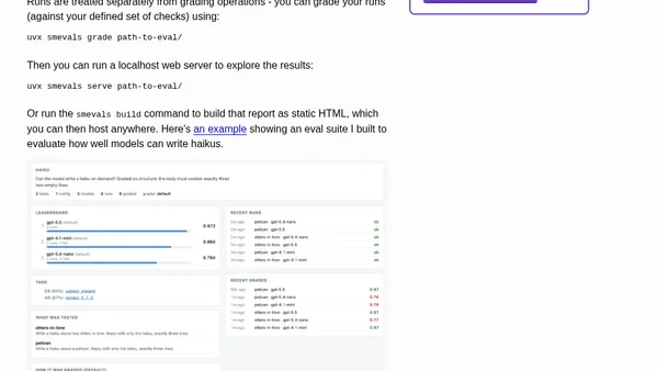 smevals - a small eval suite for evaluating models, prompts, and harnesses