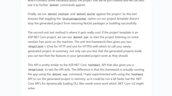 Unit Testing dotnet new Templates