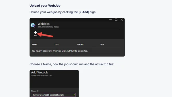 Getting Started with building Azure WebJobs ("Timer Jobs") for your Office 365 sites
